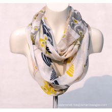 Women′s Bamboo Printing Spring Autumn Summer Woven Beach Cover Shawl Scarf Loop Snood (SW126)